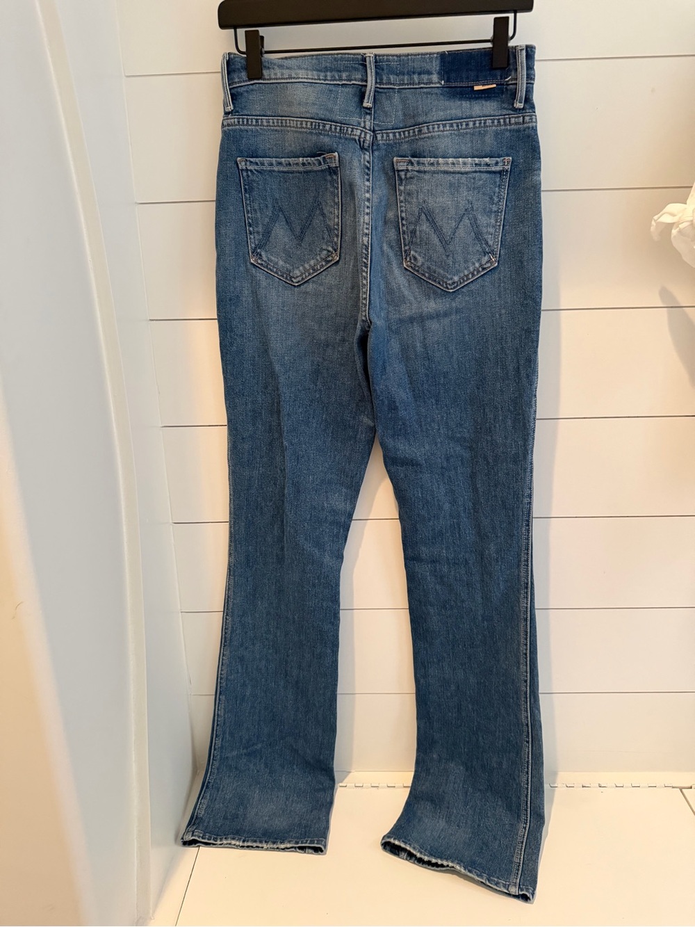 Mother Blue Denim Flare Jeans View 4